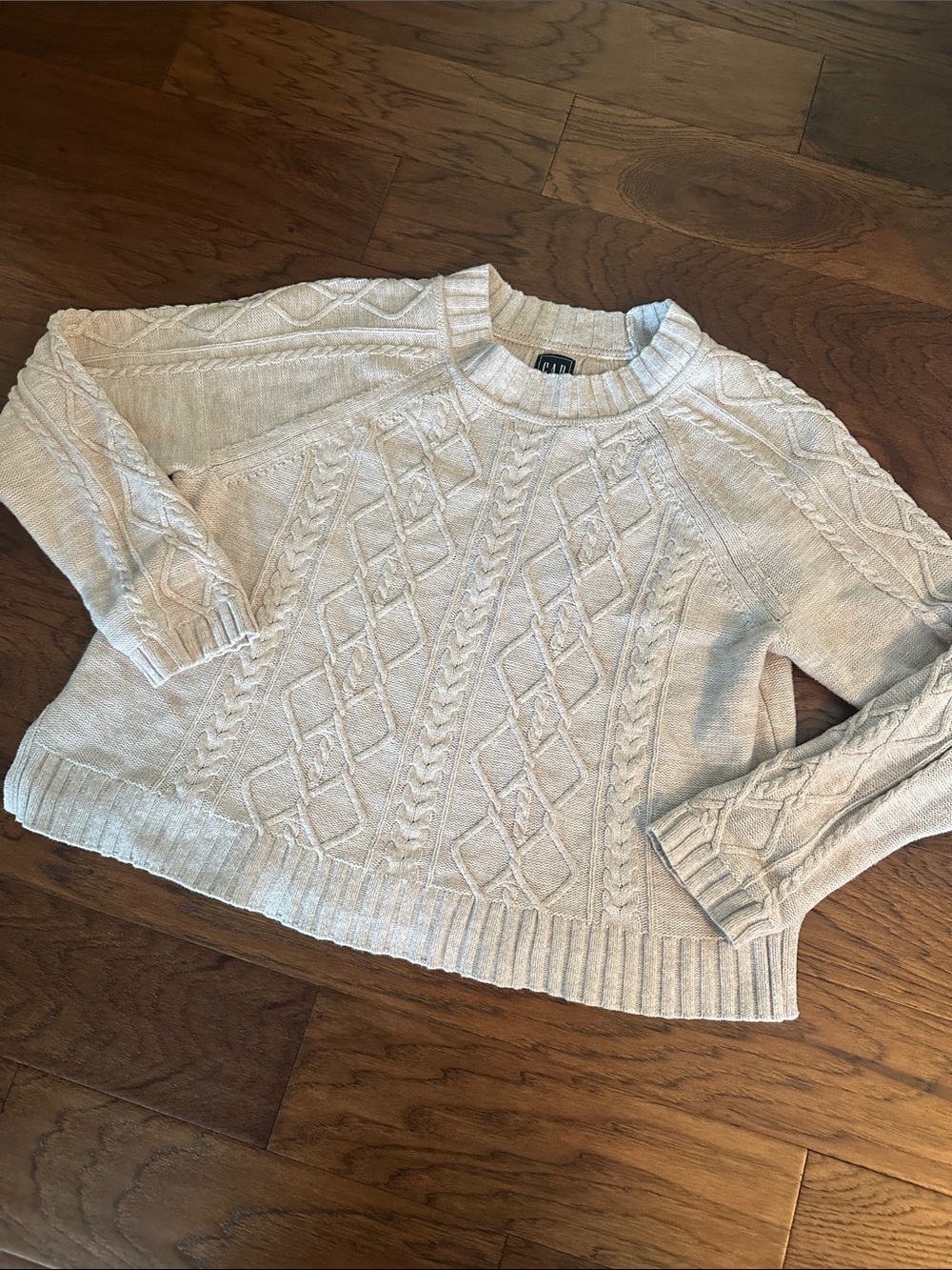 GAP Cream Cable-Knit Crewneck Sweater